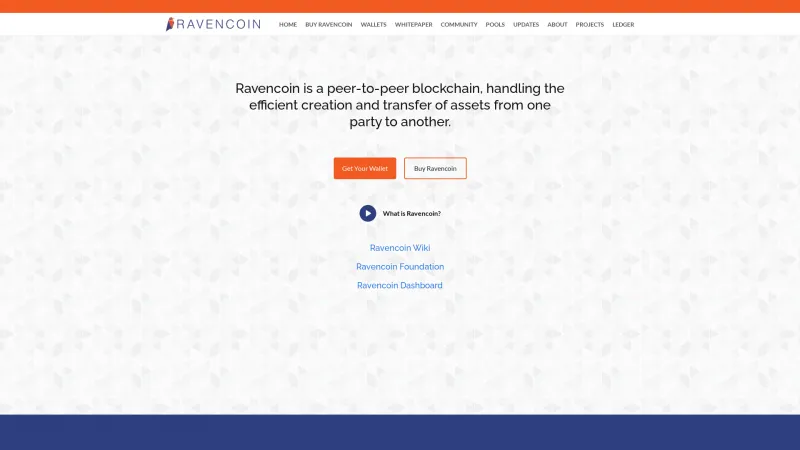 Homepage of Ravencoin