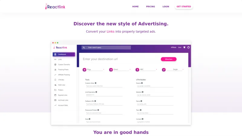 Homepage of Reactlink