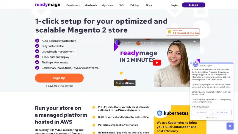 Homepage of ReadyMage