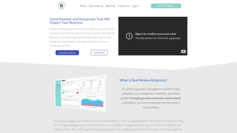 Homepage of Real Review Response