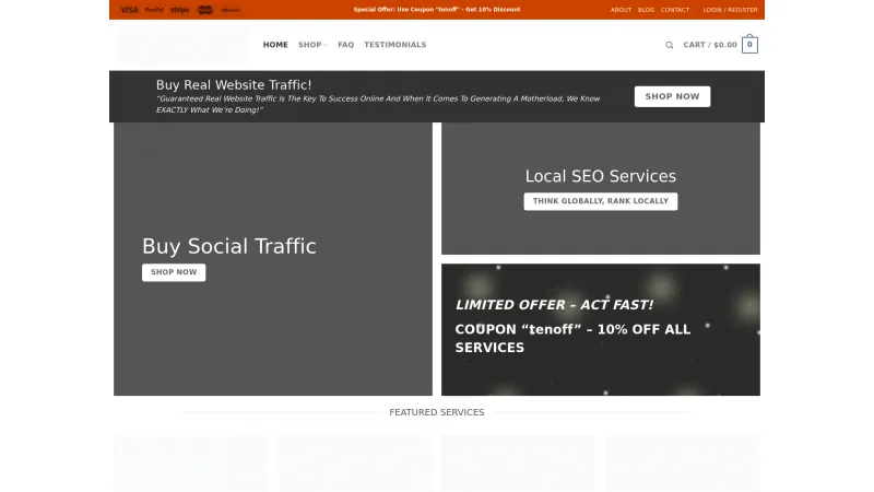 Homepage of RealTrafficSource