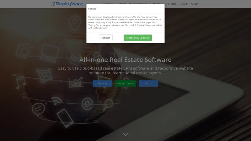 Homepage of RealtyWare