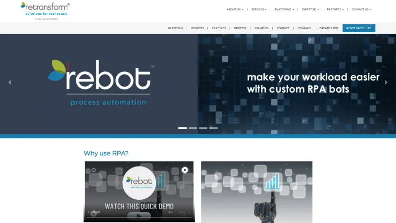 Homepage of Rebot