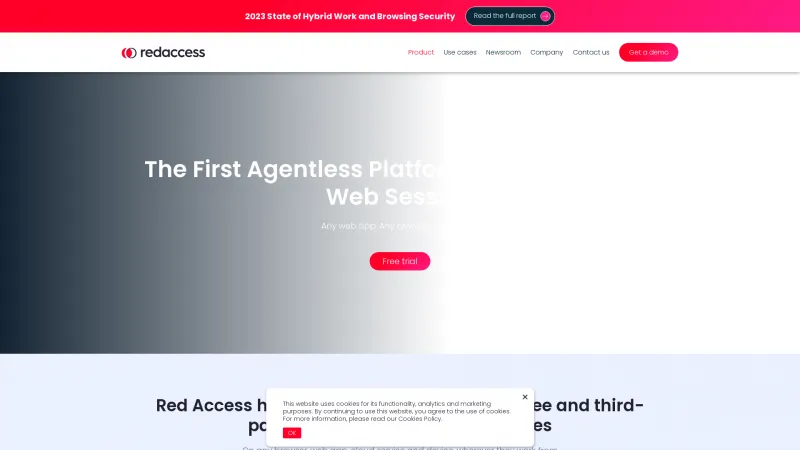 Homepage of Red Access