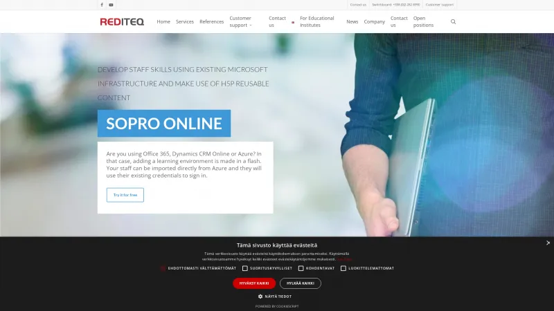 Homepage of Sopro Online