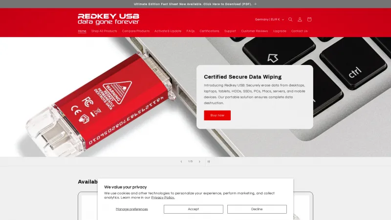 Homepage of Redkey USB