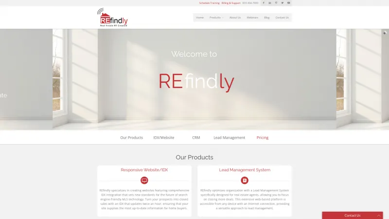 Homepage of REfindly