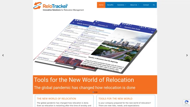 Homepage of ReloTracker