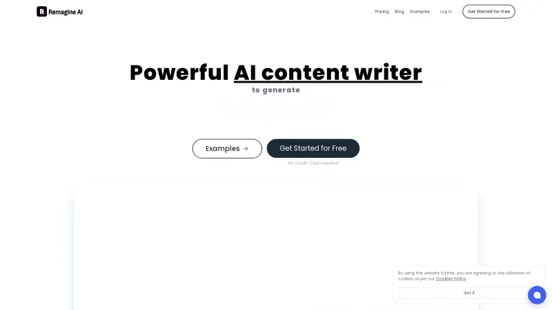 Homepage of Remagine AI