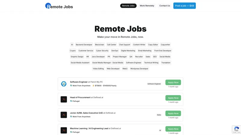 Homepage of RemoteWokr