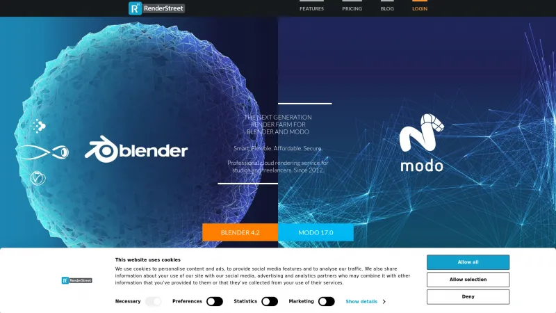 Homepage of RenderStreet