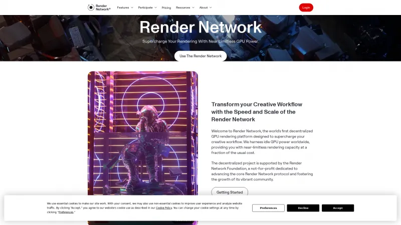 Homepage of Render Network