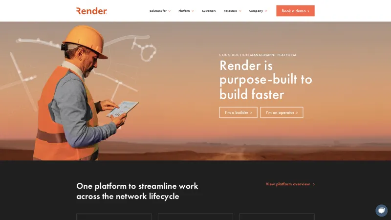 Homepage of Render Networks