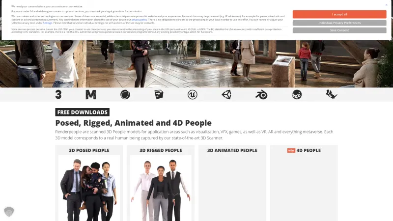 Homepage of Renderpeople