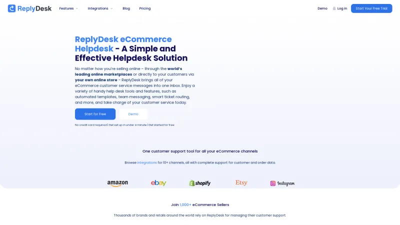 Homepage of ReplyDesk