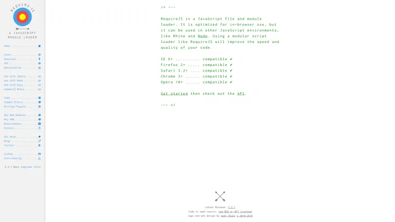Homepage of RequireJS