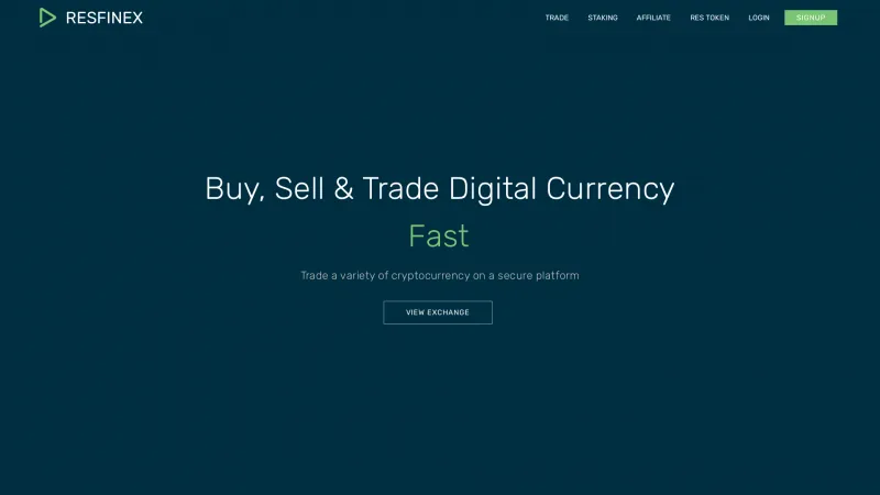 Homepage of Resfinex