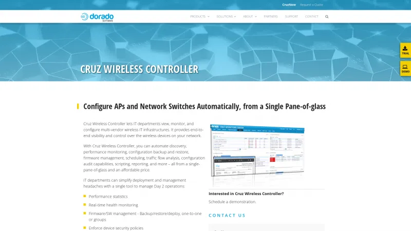 Homepage of Cruz Wireless Controller