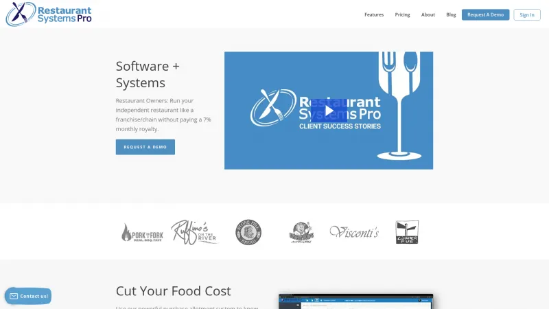 Homepage of Restaurant Systems Pro