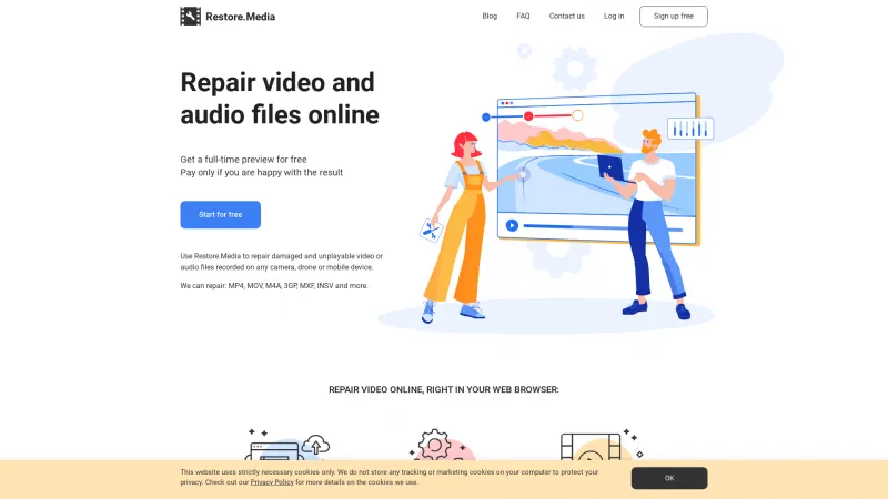 Homepage of Restore.Media