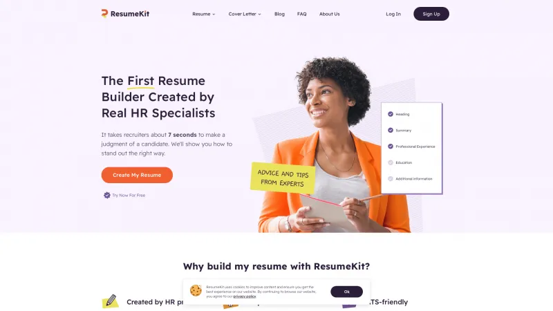 Homepage of ResumeKit