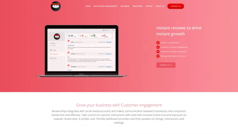 Homepage of Review Ninja