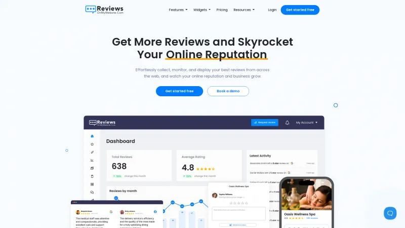 Homepage of ReviewsOnMyWebsite