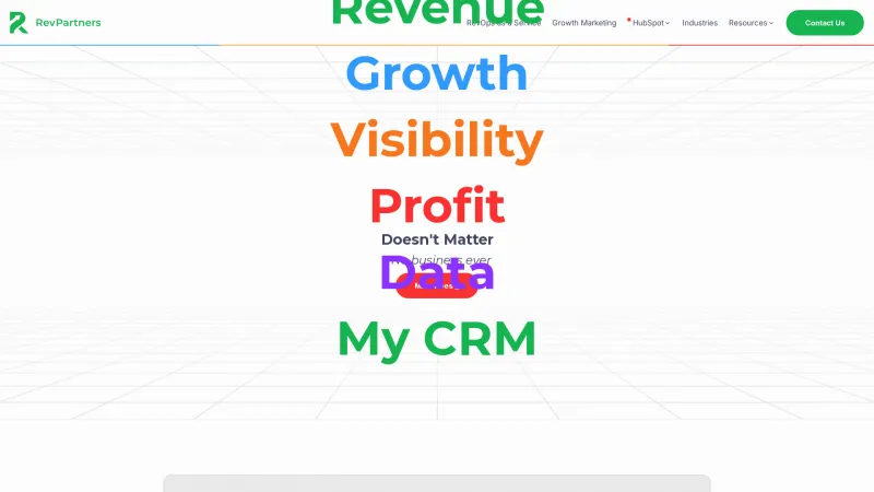 Homepage of RevPartners