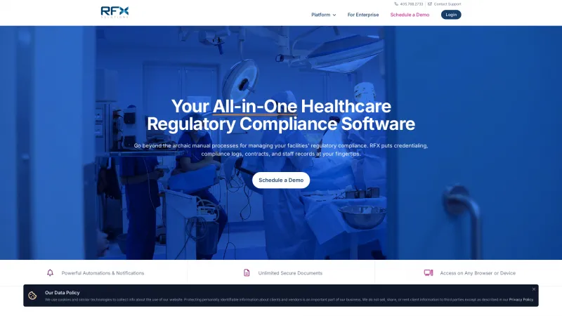 Homepage of RFX