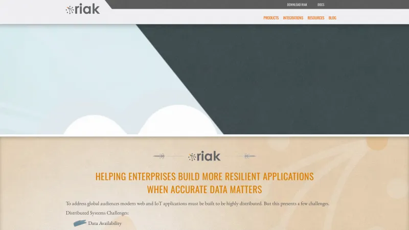 Homepage of Riak KV