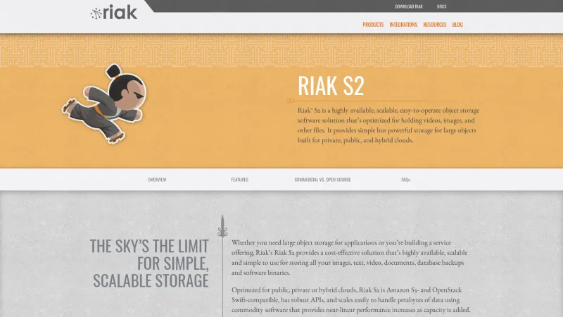 Homepage of Riak CS