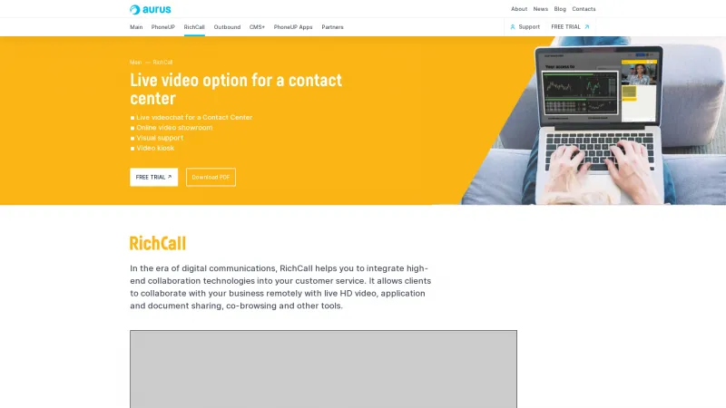 Homepage of RichCall