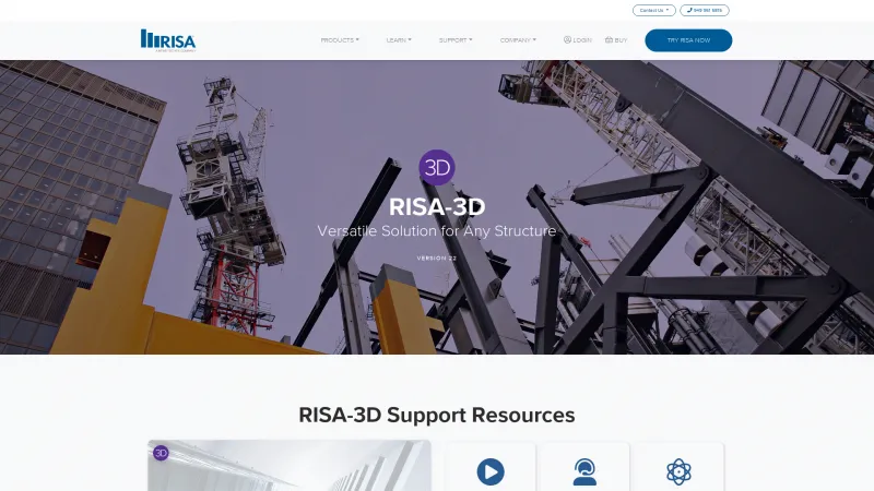 Homepage of RISA-3D