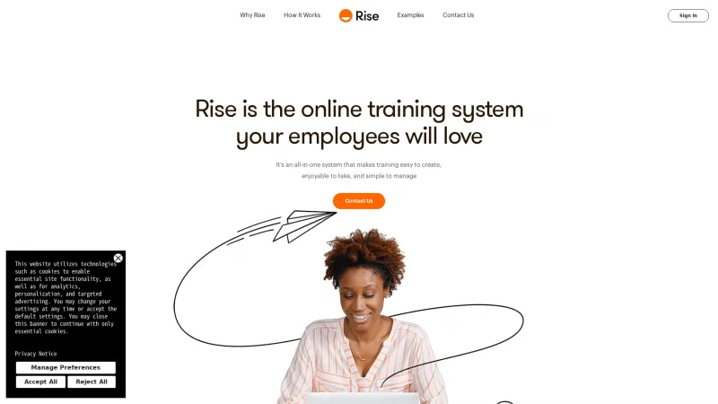 Homepage of Rise