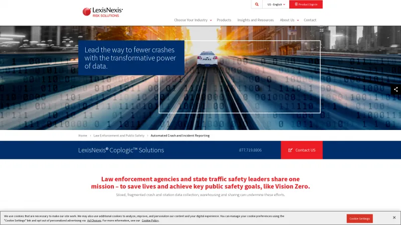 Homepage of LexisNexis Coplogic