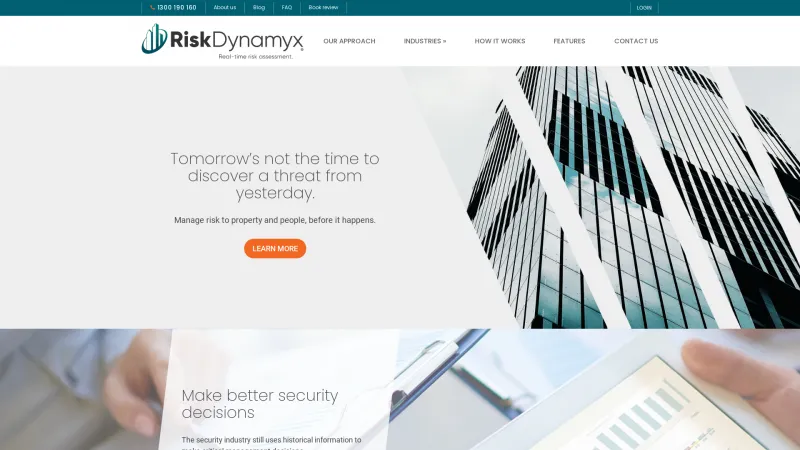 Homepage of Risk Dynamyx