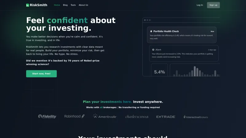 Homepage of RiskSmith