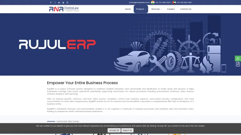 Homepage of RujulERP