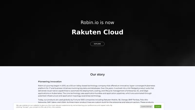 Homepage of Robin.io