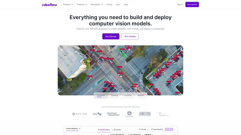 Homepage of Roboflow