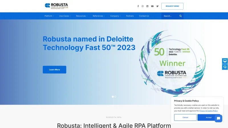 Homepage of Robusta