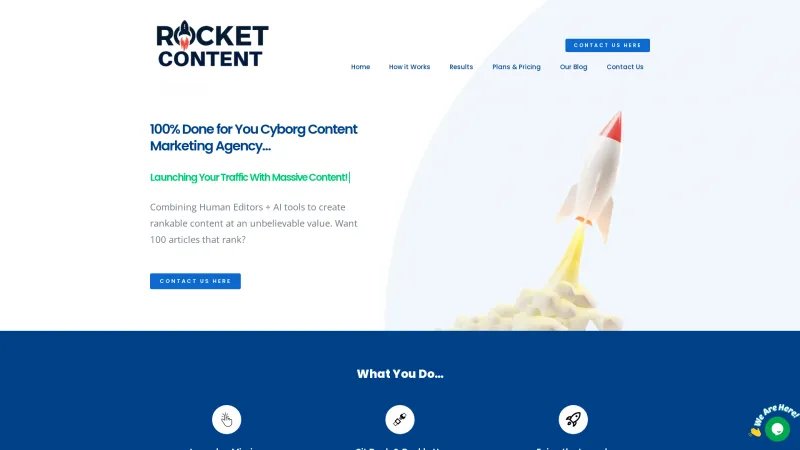 Homepage of Rocket Content