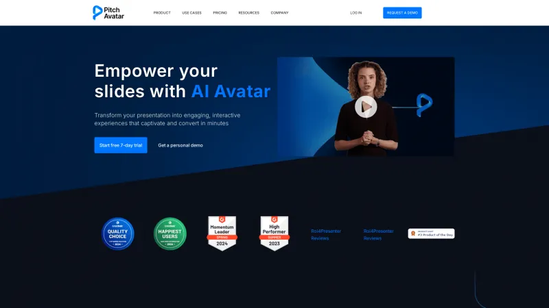 Homepage of Pitch Avatar