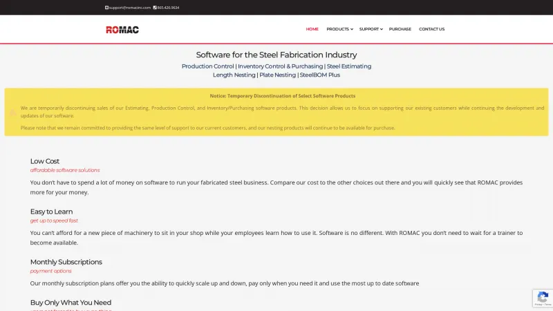 Homepage of ROMAC