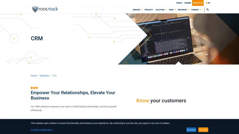 Homepage of Rootnet CRM