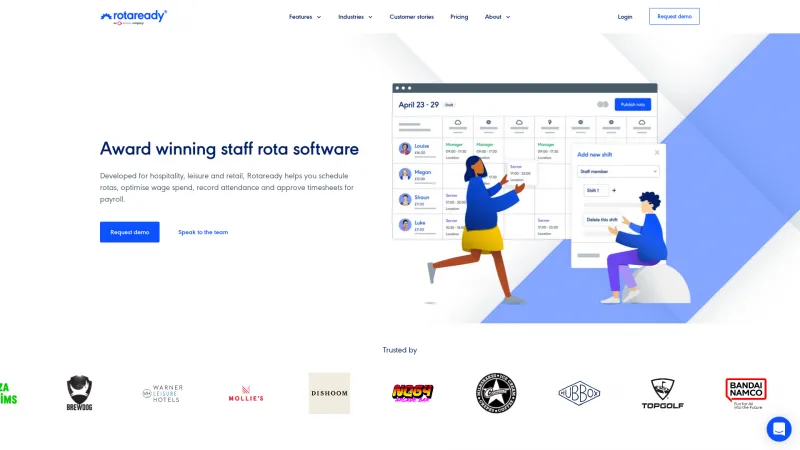 Homepage of Rotaready