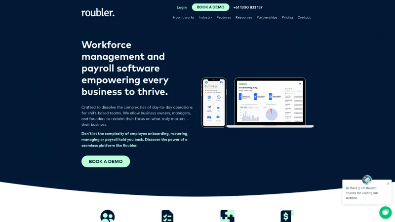 Homepage of Roubler