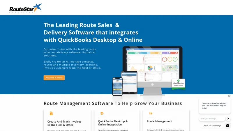 Homepage of RouteStar Solutions