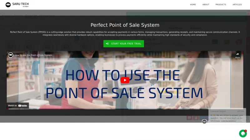 Homepage of Perfect Point of Sale System