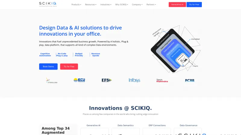 Homepage of SCIKIQ